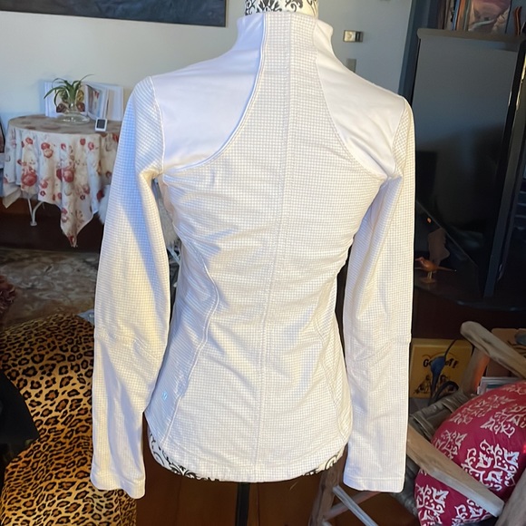 Lululemon Forme full zip gingham plaid Dune White Jacket Medium - Picture 5 of 13